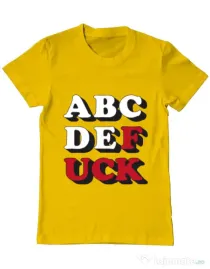 Tricou ADLER barbat The alphabet Galben