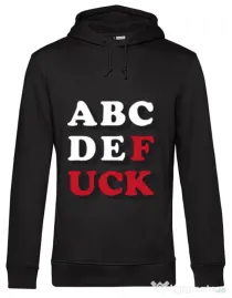 Hoodie barbat cu gluga The alphabet Negru
