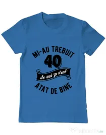 Tricou ADLER barbat 40 de ani Albastru azuriu