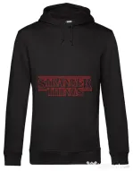 Hoodie barbat cu gluga Stranger things outline Negru