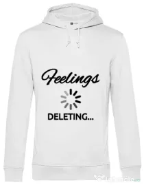 Hoodie barbat cu gluga Deleting feelings Alb