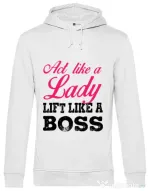Hoodie barbat cu gluga Lift like a boss Alb