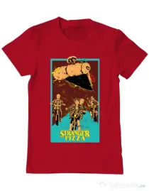 Tricou ADLER barbat Stranger pizza Rosu