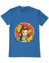 Tricou ADLER barbat Stranger Waffles Albastru azuriu