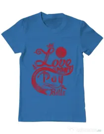Tricou ADLER barbat Love Albastru azuriu