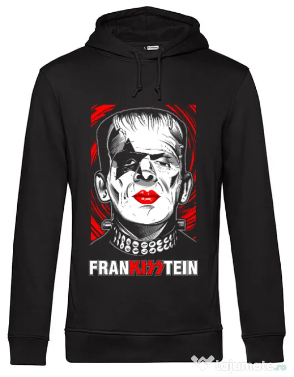Hoodie barbat cu gluga FRANKISSTEIN Negru