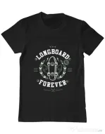 Tricou ADLER barbat Long Board Forever Negru