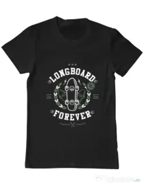 Tricou ADLER barbat Long Board Forever Negru
