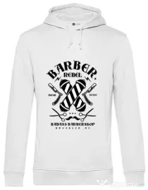 Hoodie barbat cu gluga Barber Rebel II Alb