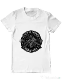 Tricou ADLER barbat Sniper Squad Alb