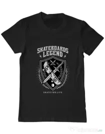 Tricou ADLER barbat Skateboards Legend Negru