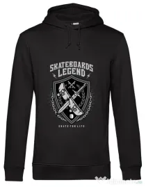 Hoodie barbat cu gluga Skateboards Legend Negru
