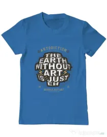 Tricou ADLER barbat The Earth Without Art Albastru azuriu