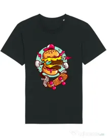 Tricou STANLEY STELLA barbat Burger Skater Negru