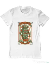 Tricou ADLER barbat Vintage Robot Alb