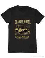 Tricou ADLER barbat Classic Wheel Negru
