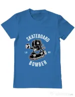 Tricou ADLER barbat Skateboard Bomber Albastru azuriu