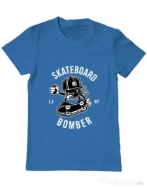 Tricou ADLER barbat Skateboard Bomber Albastru azuriu