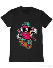 Tricou ADLER barbat Donut skater Negru