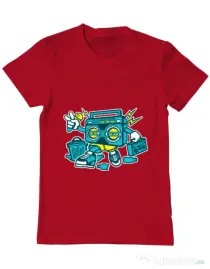 Tricou ADLER barbat Boombox Rosu