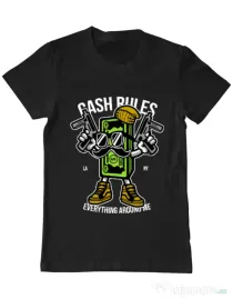 Tricou ADLER barbat Cash rules Negru