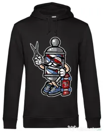 Hoodie barbat cu gluga Barber Skater Negru