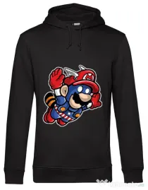 Hoodie barbat cu gluga Captain Mario Negru