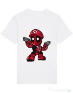 Tricou STANLEY STELLA barbat Mario Deadpool Alb