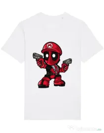 Tricou STANLEY STELLA barbat Mario Deadpool Alb