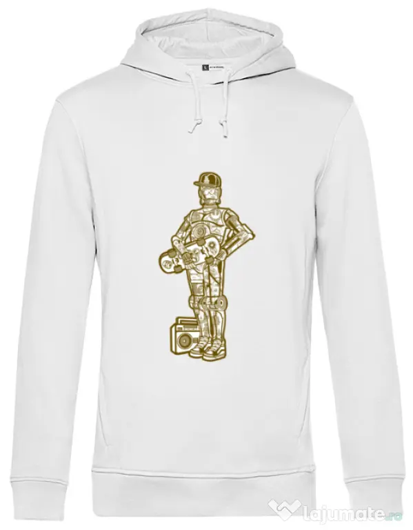 Hoodie barbat cu gluga Street C3PO Alb