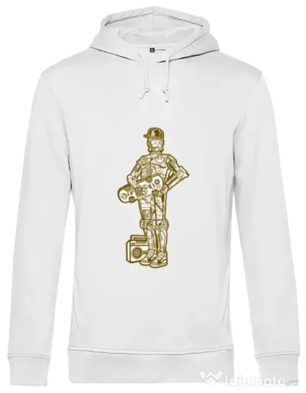 Hoodie barbat cu gluga Street C3PO Alb