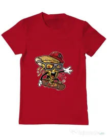 Tricou ADLER barbat Pizza Skater Rosu