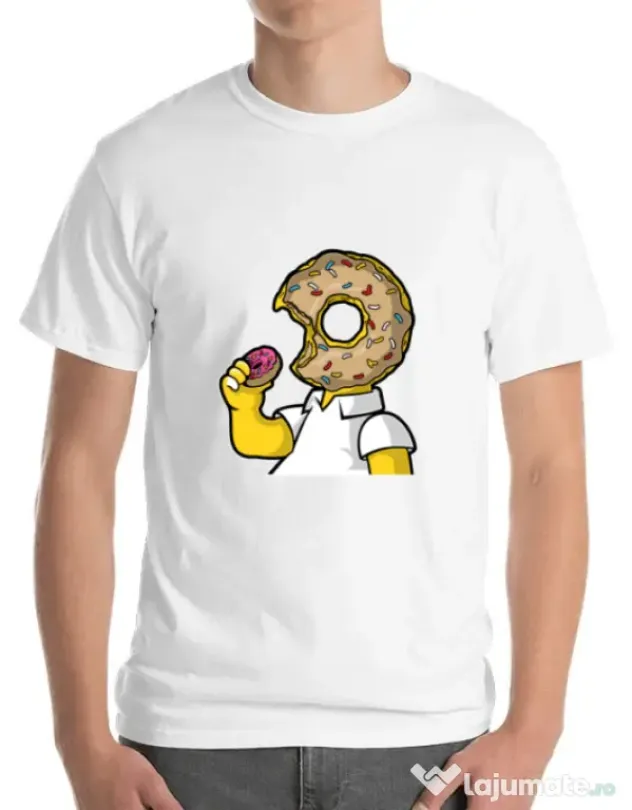 Tricou ADLER barbat I Like Donut Alb