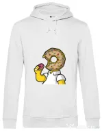 Hoodie barbat cu gluga I Like Donut Alb