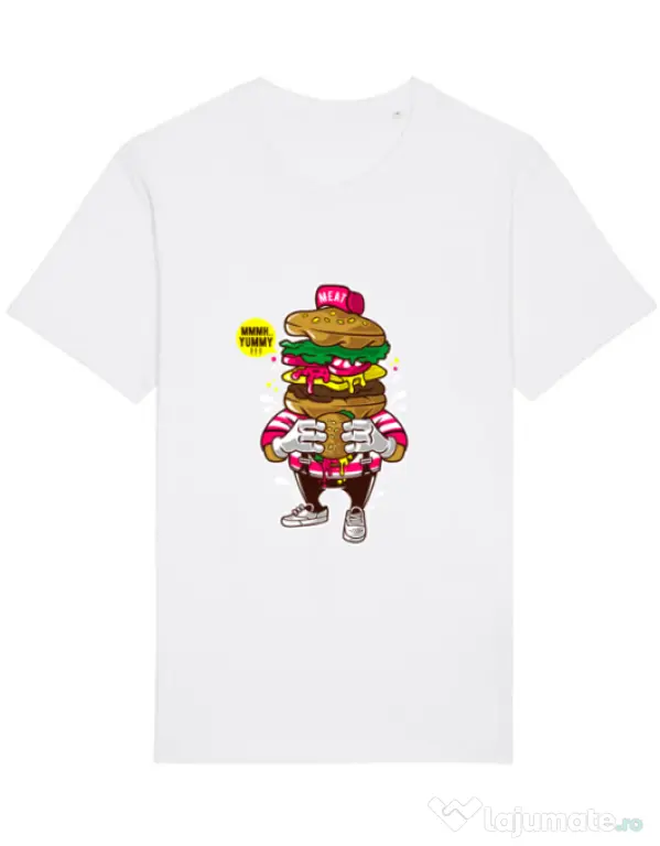 Tricou STANLEY STELLA barbat I Love Burger Alb