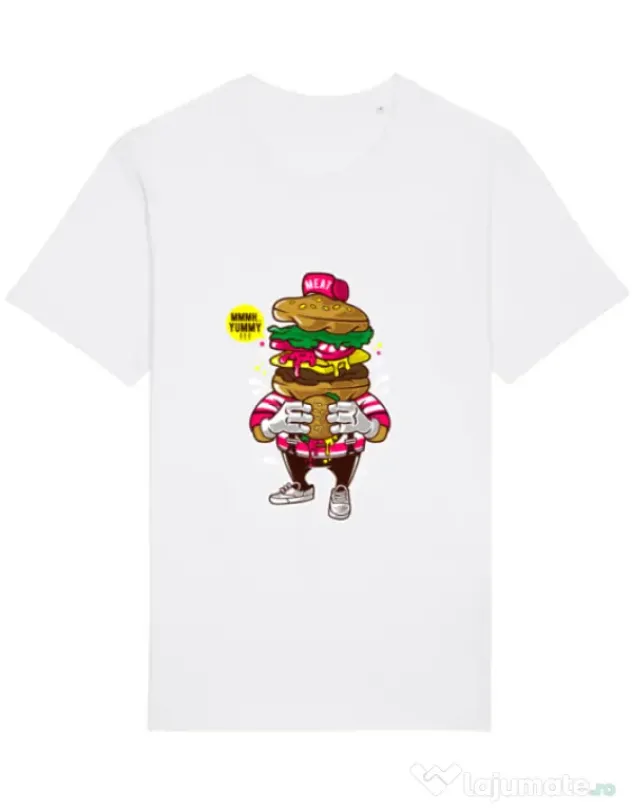 Tricou STANLEY STELLA barbat I Love Burger Alb