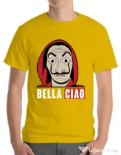 Tricou ADLER barbat Bella ciao Galben 