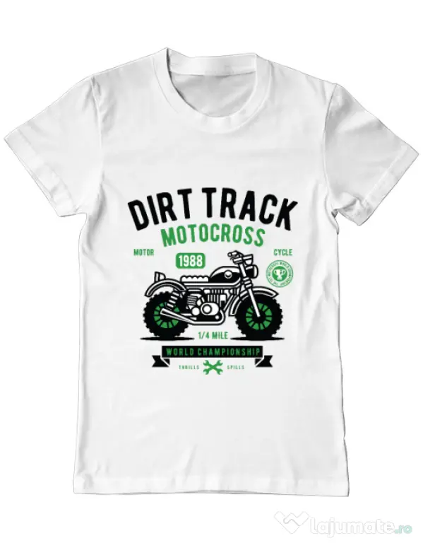 Tricou ADLER barbat Dirt Track Alb