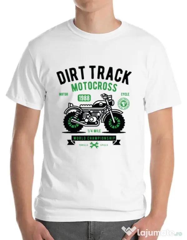 Tricou ADLER barbat Dirt Track Alb