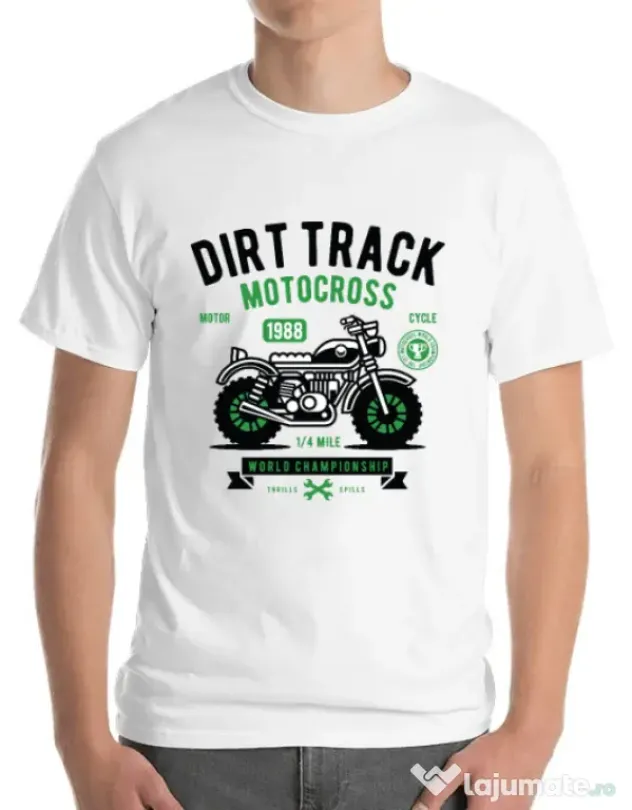Tricou ADLER barbat Dirt Track Alb