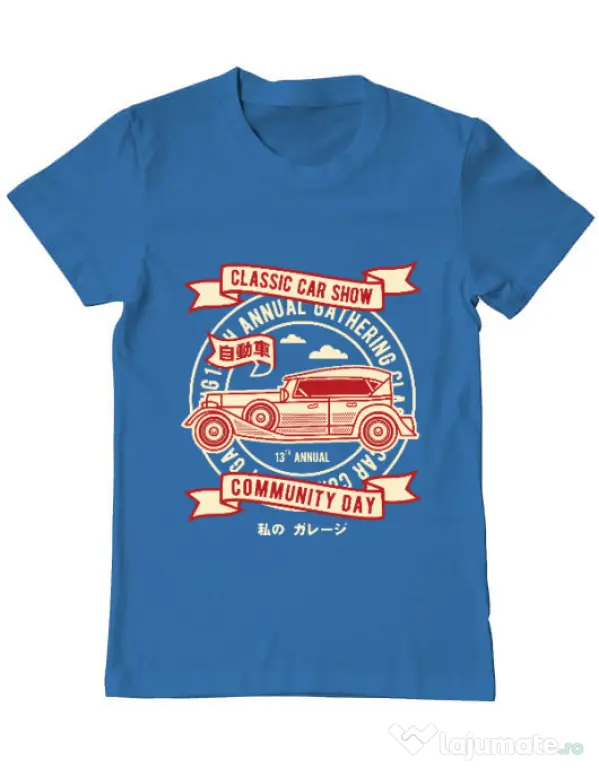 Tricou ADLER barbat Classic Car Show Albastru azuriu