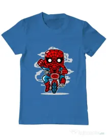 Tricou ADLER barbat Spidey Minibike Albastru azuriu