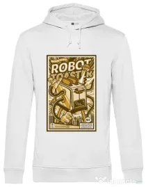 Hoodie barbat cu gluga Robot Toaster Alb