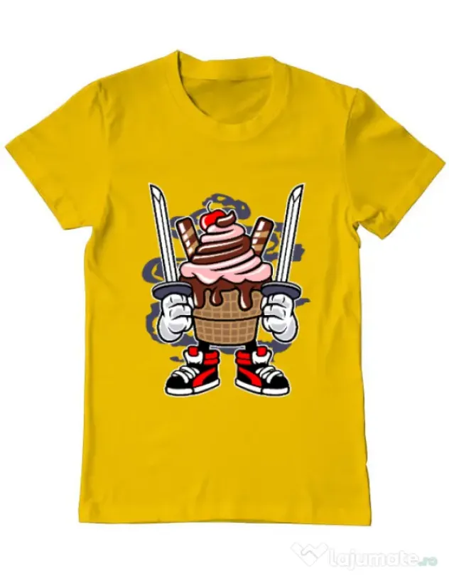 Tricou ADLER barbat Ice Cream Ninja Galben