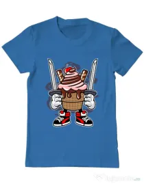 Tricou ADLER barbat Ice Cream Ninja Albastru azuriu