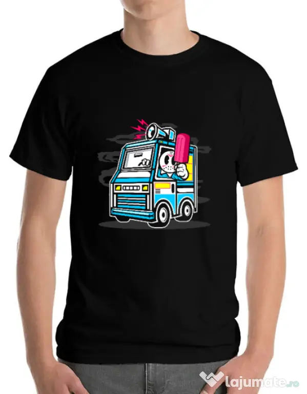 Tricou ADLER barbat Ice Cream Truck Negru