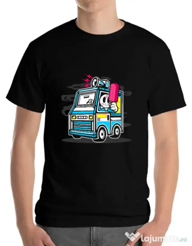 Tricou ADLER barbat Ice Cream Truck Negru