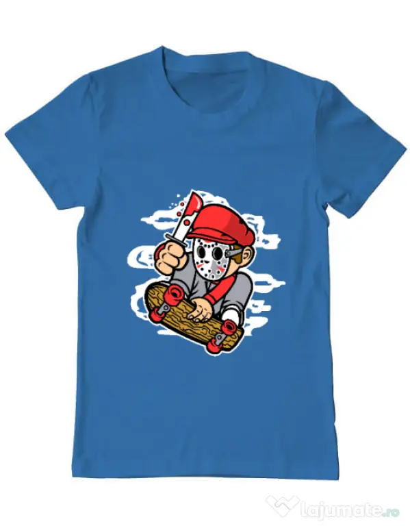 Tricou ADLER barbat Killer Skater Albastru azuriu