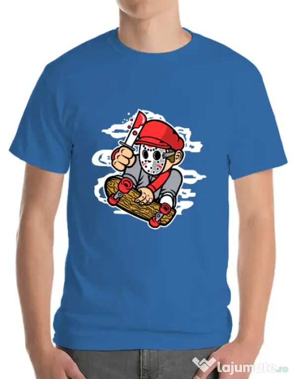 Tricou ADLER barbat Killer Skater Albastru azuriu