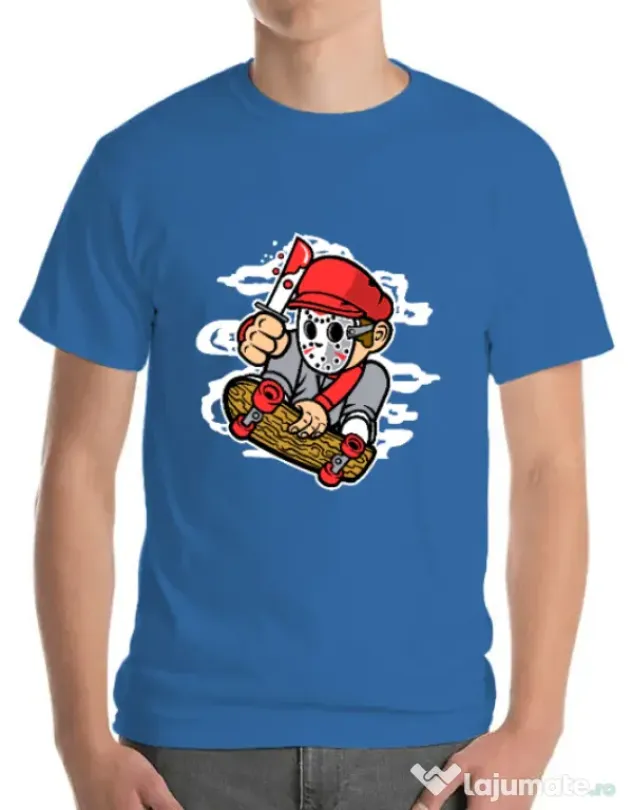 Tricou ADLER barbat Killer Skater Albastru azuriu